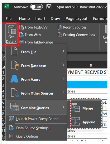 merge and append